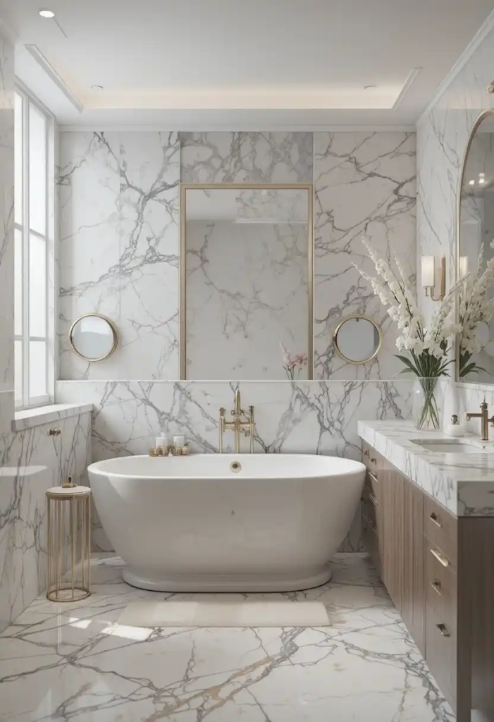 white marble bathroom design ideas