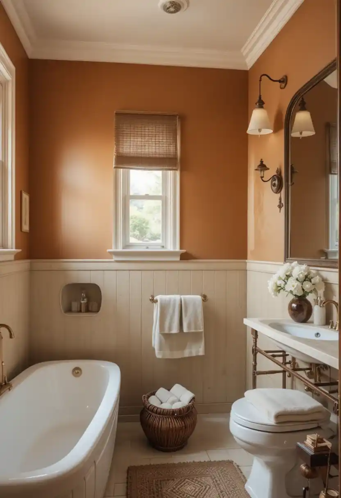 warm earthy bathroom colors