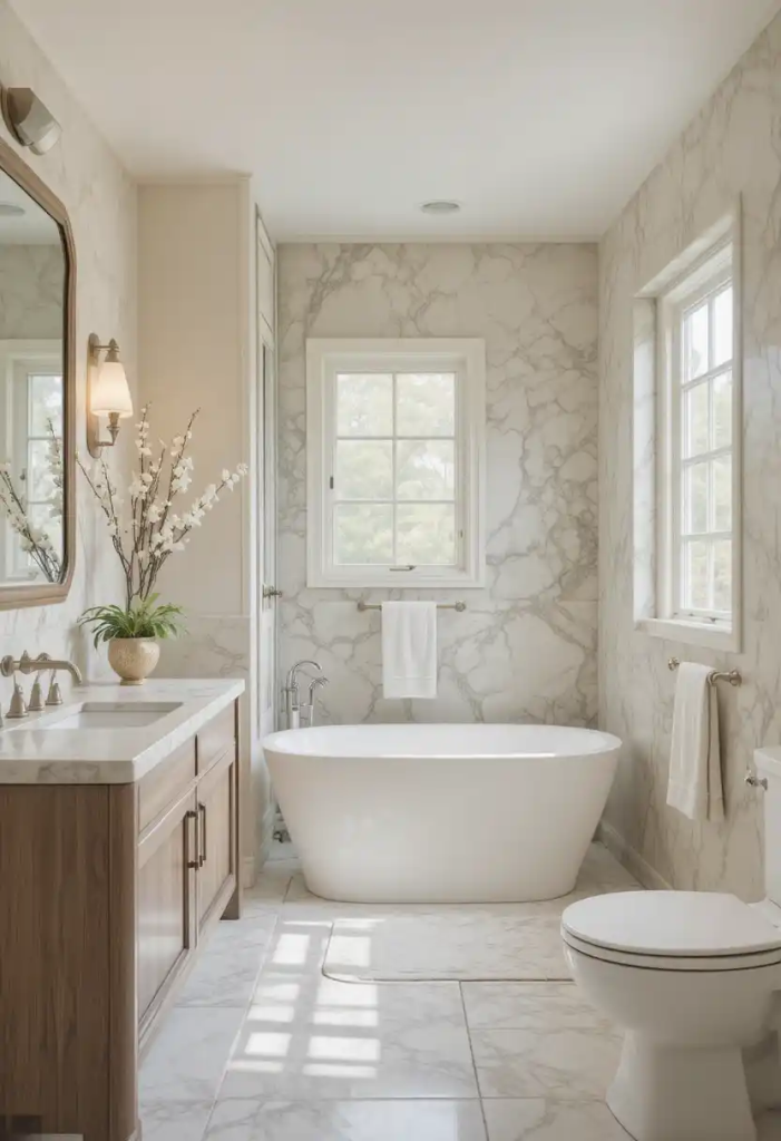 soft natural bathroom tones