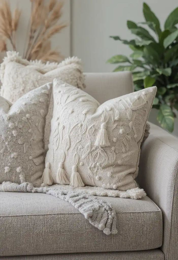 Neutral Throw Pillow Combinations Ideas