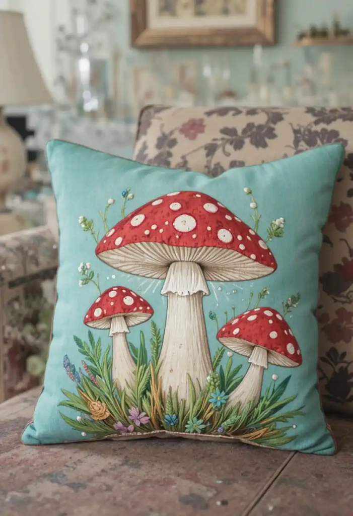 Mushroom Throw Pillows for a Playful Touch