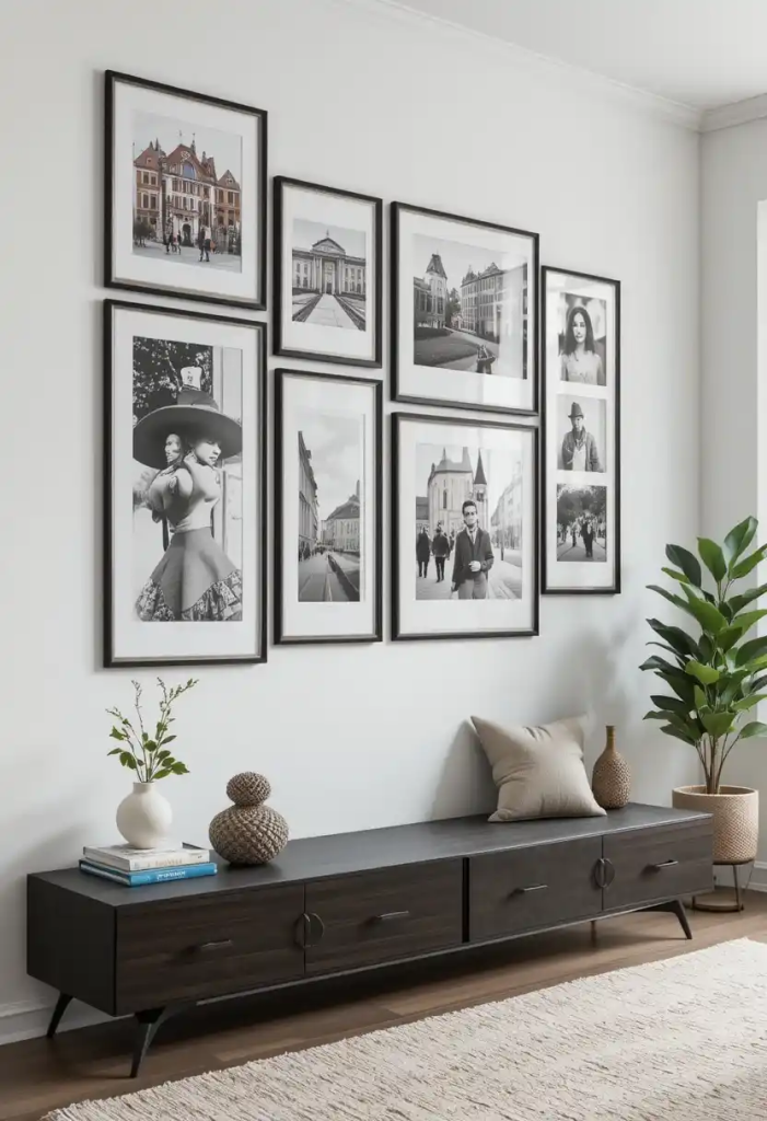 Modern Black Frame Photo Wall